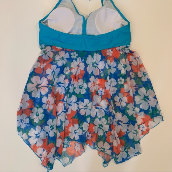 Blue Two Piece Swimwear Swim Skirt Mesh Bikini NWT Size 2XL - Picture 9 of 15